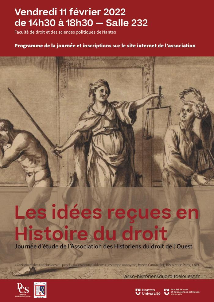 Affiche AHDO Journée d'étude Les idées reçues en Histoire du droit