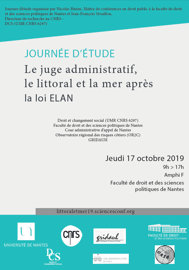 Journée d'étude - Le juge administratif, le littoral et la mer après la loi ELAN