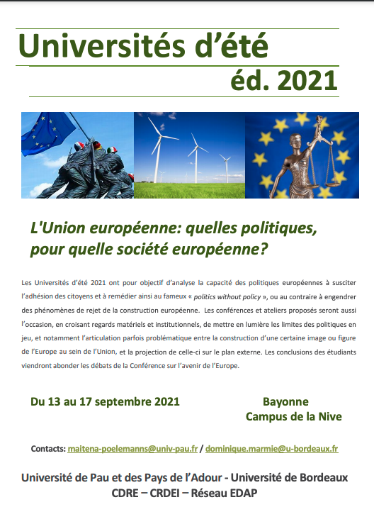 L'Union européenne: Quelles politiques pour quelle société?