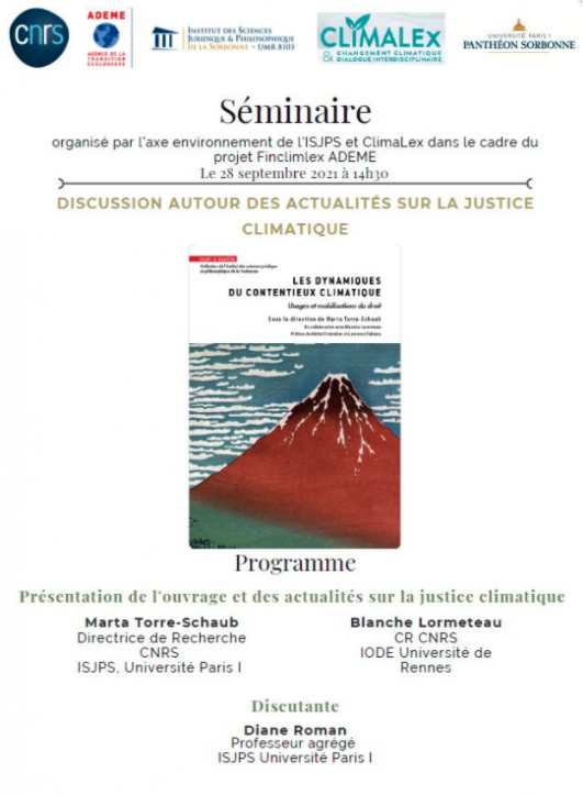 Séminaire autour des actualités sur la justice climatique