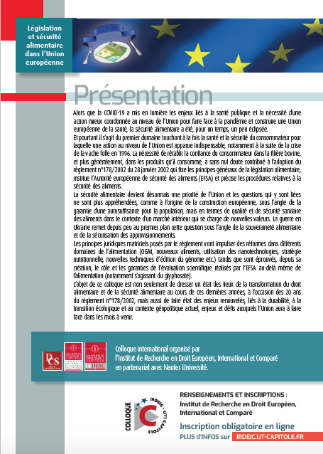 Sécurité Alimentaire dans l'UE