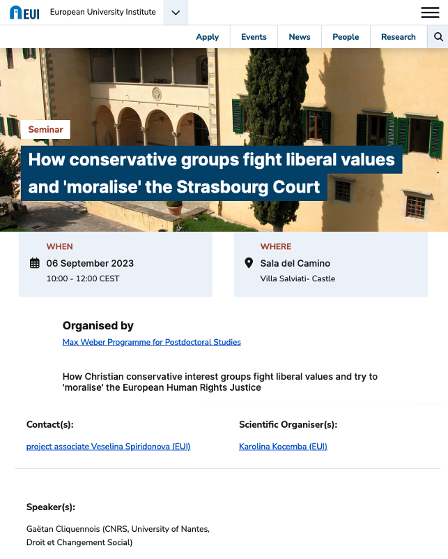 Conservative groups and moralise the Strasbourg Court