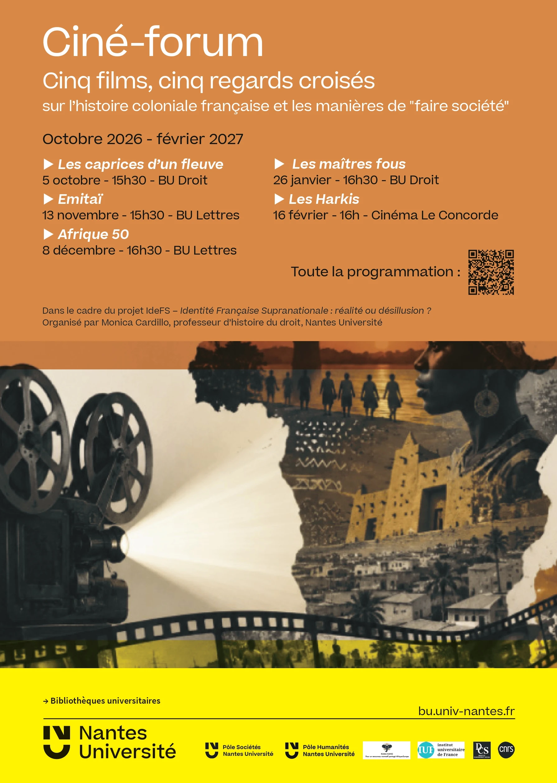 Ciné-forum, cinq films, cinq regards croisés sur l'histoire coloniale française et les manières de "faire société", BU droit et lettres