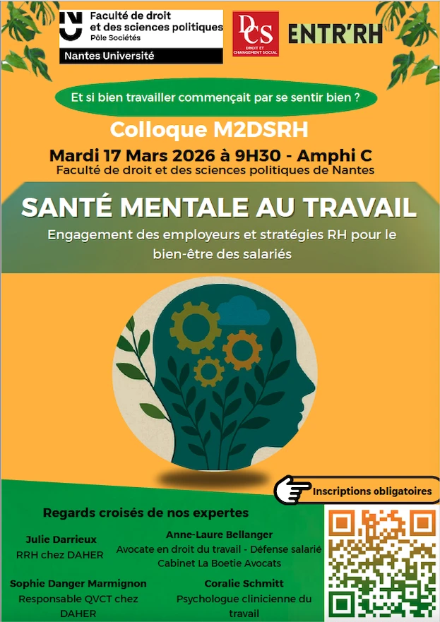 Colloque M2 - Santé mentale au travail, engagement des employeurs et stratégies RH pour le bien-être des salariés
