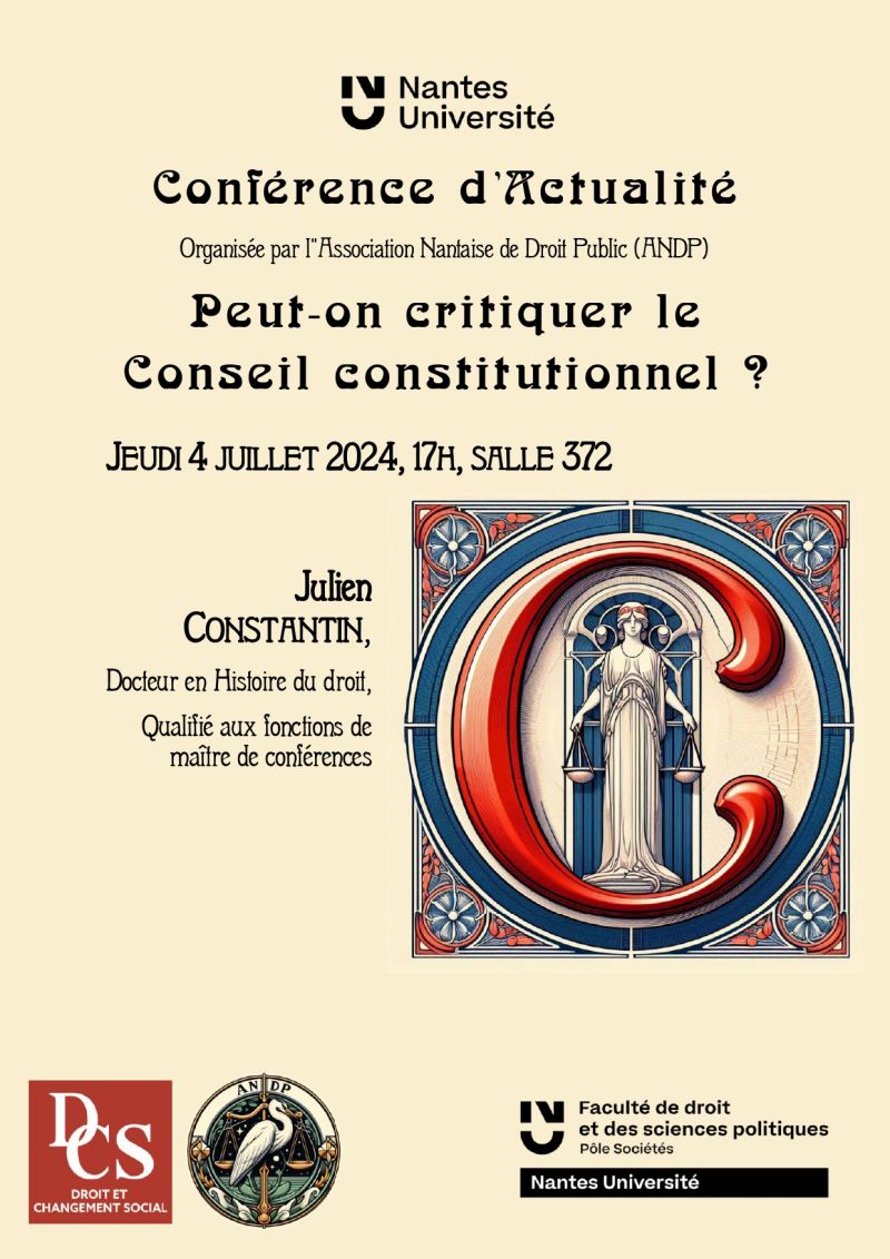 Conférence d'actualité de l'ANDP - Peut-on critiquer le Conseil constitutionnel ?