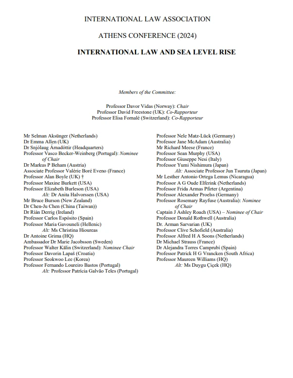 International law and sea level rise report