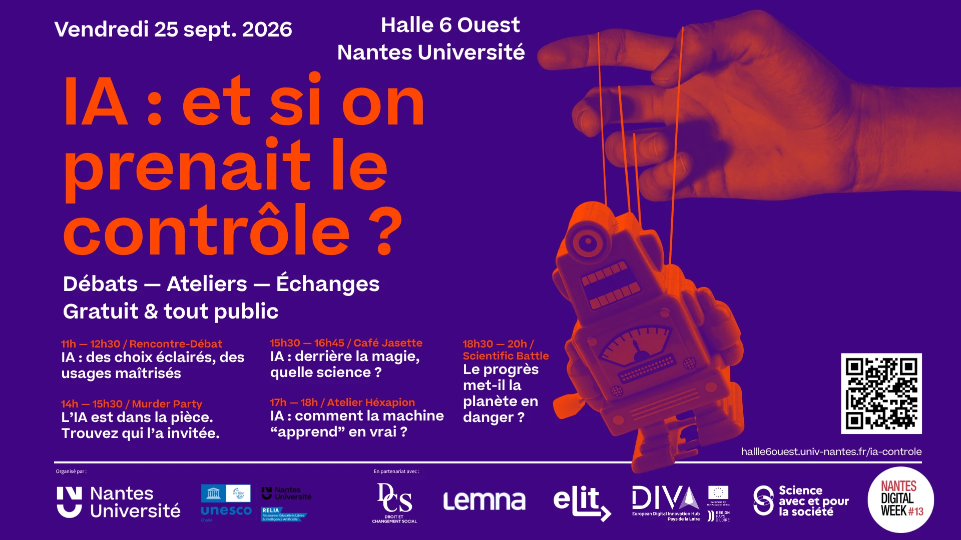 Événement Halle&nbsp;6 Ouest - IA: et si on prenait le contrôle?
