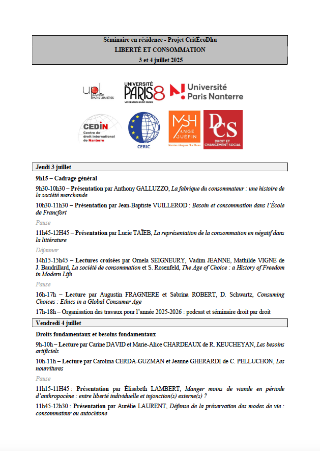 Séminaire en résidence CritEcoDhu