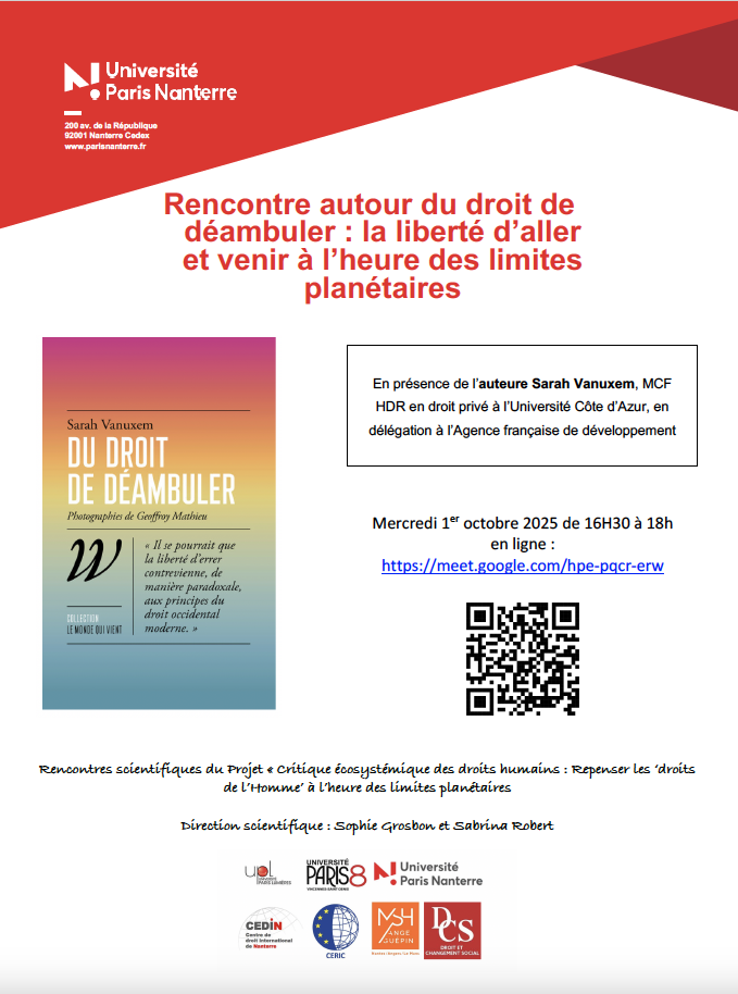 Séminaire CritEcoDHu - Du droit de déambuler